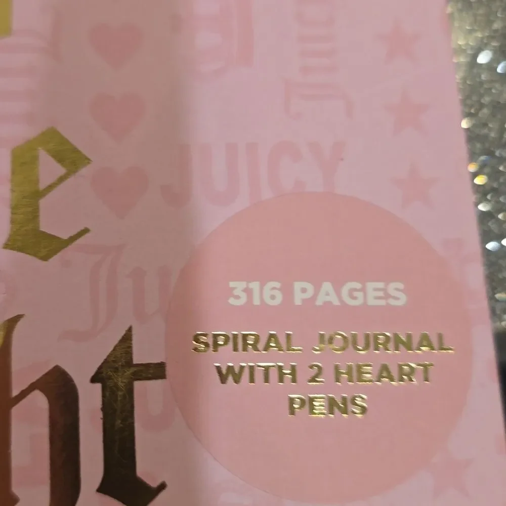 Juicy Couture Home Juicy Girls Shine Bright Spiral Journal &‎ Heart Pen Set